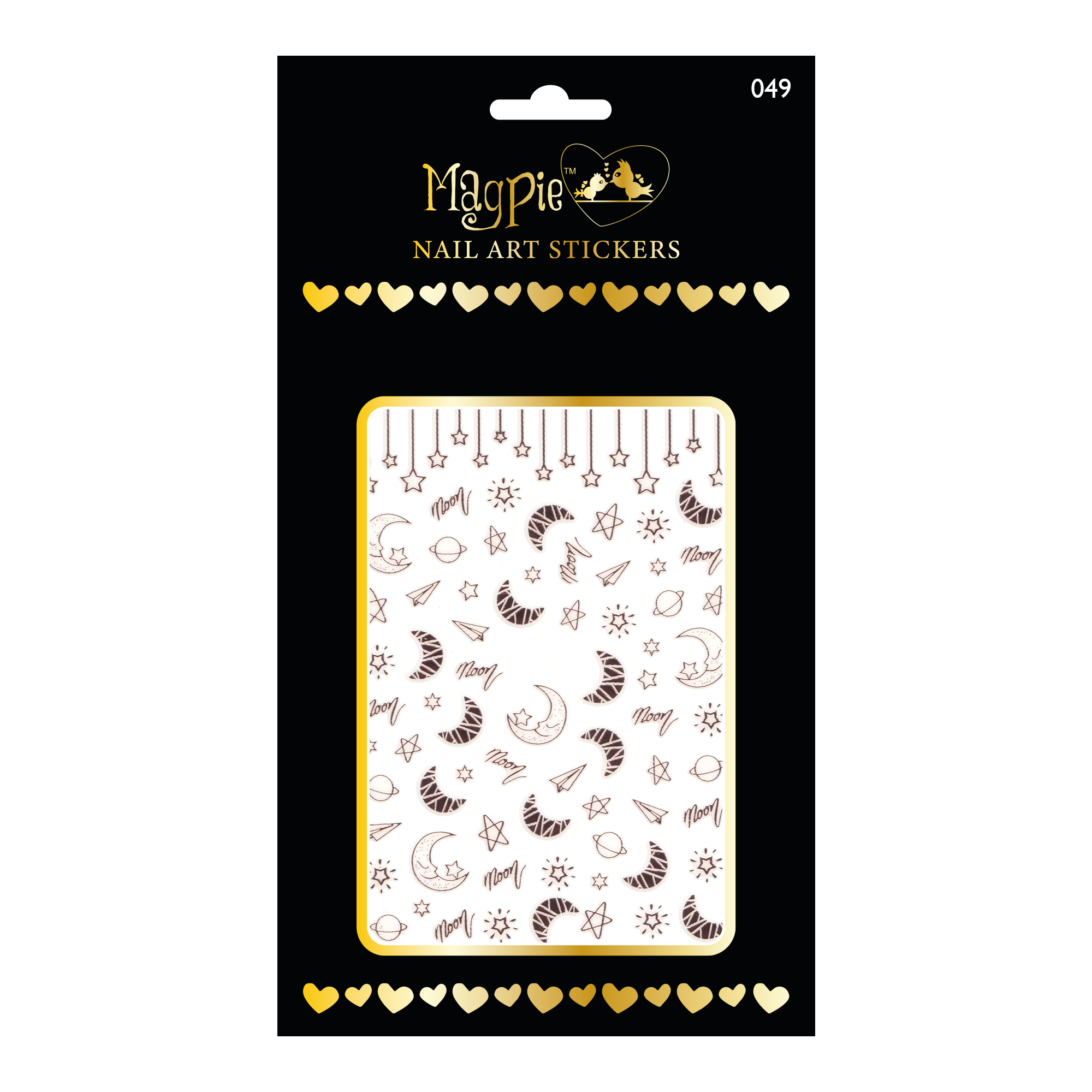 Sticker 49 Nighttime Moons, Rose Gold MagpieBeautyUSA