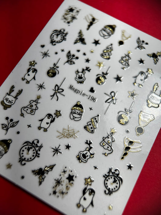 Sticker #196 - Black and Gold Christmas