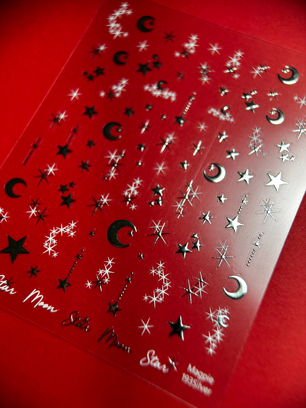 Sticker 193 - Festive Moons and Stars, Silver