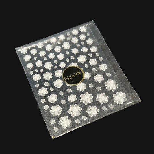 Delicate White Floral Stickers
