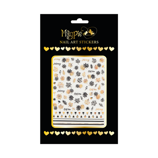 Sticker #82 - Black and Gold Fall Leaves