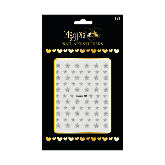 Sticker #181 - Glitter Stars, silver