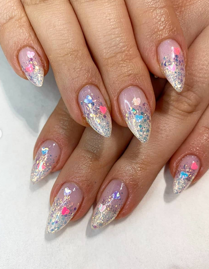 Orange Iridescent Hearts