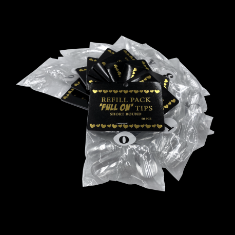 Full On Tips Refills - SHORT ROUND, size 10