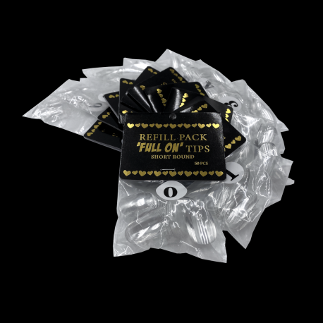 Clearance Full On Tips Refills - SHORT ROUND, size 0