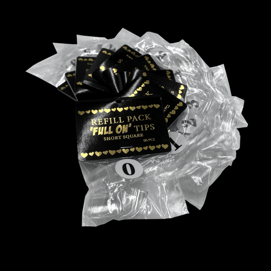 Clearance Full On Tips Refills - SHORT SQUARE, size 0