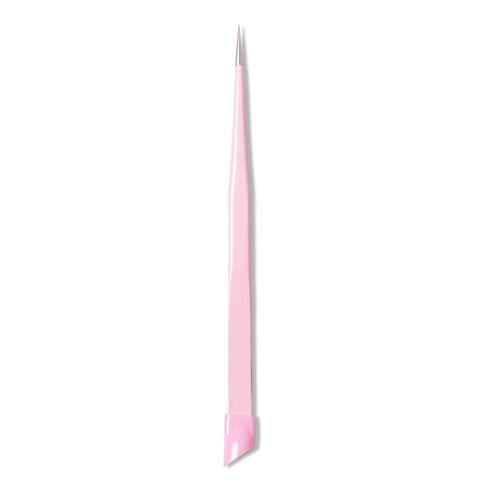 Straight Fine Point Tweezers - Silicone End, pink